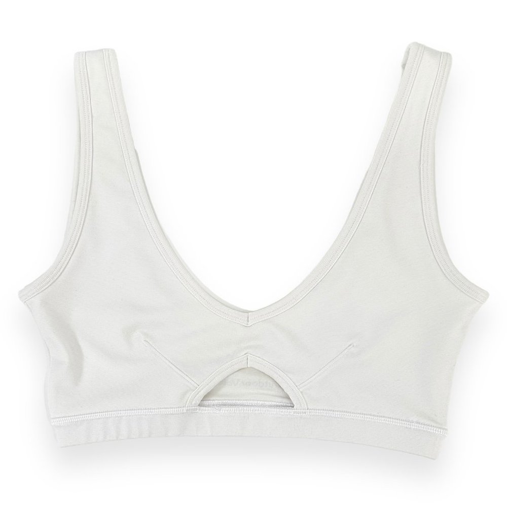 Outdoor Voices White "Peekaboo" Cutout Sports Bra sz M